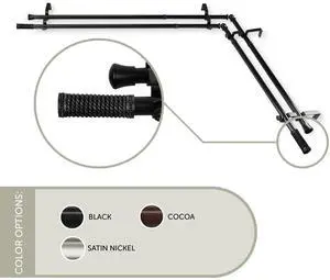 13/16 inch Weaver Corner Window Double Curtain Rod 48-84" - Black