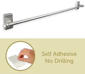 Self-adhesive or Wall Mounted Rod 7/16 inch 9-16 inch long - Satin Nickel