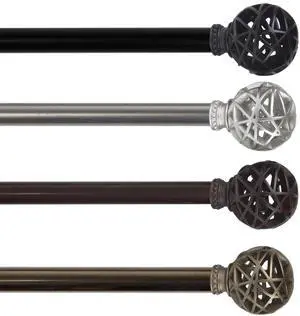 13/16 inch Ruston Curtain Rod 120-170" - Antique Brass