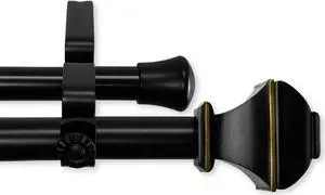 Maryland Double Curtain Rod 13/16 inch 48-84" - Black