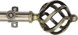 Roman Curtain Rod 13/16 inch 28-48" - Antique Brass
