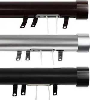 Sims Decorative Traverse Rod w/ Sliders 66-120" - Cocoa