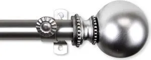 Lex Curtain Rod 13/16 inch 120-170" - Satin Nickel