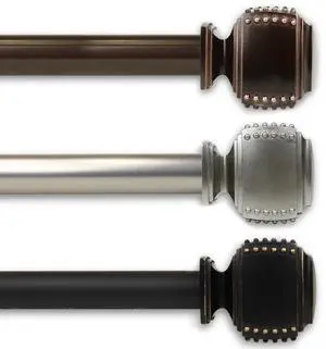 1 inch Odin Curtain Rod 28-48" - Black