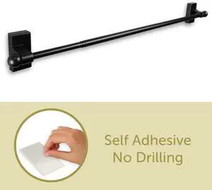 Self-adhesive or Wall Mounted Rod 7/16 inch 9-16 inch long - Black