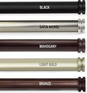 1 inch Knop Curtain Rod 160-240" - Black