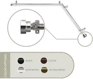 Thornhill Corner Window Curtain Rod 13/16 inch 120-170" - Satin Nickel