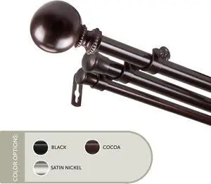 13/16 inch Lex Triple Curtain Rod 120-170" - Cocoa