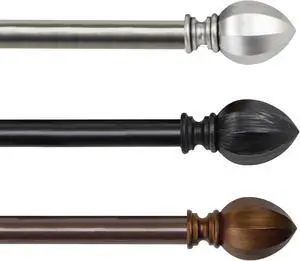 13/16 inch Baronet Curtain Rod 48-84" - Cocoa