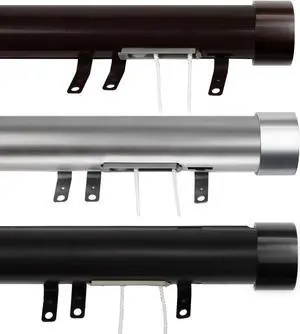 Sims Decorative Traverse Rod w/ Sliders 30-48" - Black