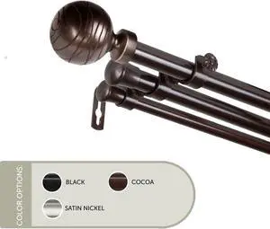 13/16 inch Lynn Triple Curtain Rod 66-120" - Cocoa