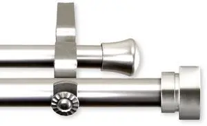 Thornhill Double Curtain Rod 13/16 inch 28-48" - Satin Nickel