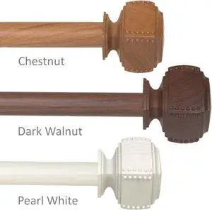 1 inch Odin Faux Wood Curtain Rod 160-240" - Pearl White