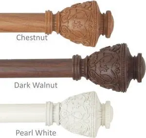 1 inch Virginia Faux Wood Curtain Rod 160-240" - Dark Walnut