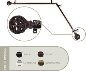 13/16 inch Ruston Corner Window Curtain Rod 120-170" - Cocoa