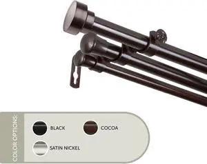 13/16 inch Thornhill Triple Curtain Rod 66-120" - Cocoa