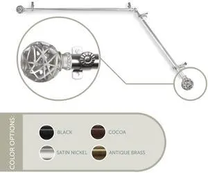 13/16 inch Ruston Corner Window Curtain Rod 120-170" - Satin Nickel