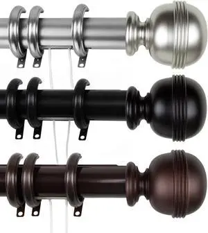 Victor Decorative Traverse Rod w/ Rings 30-48" - Cocoa