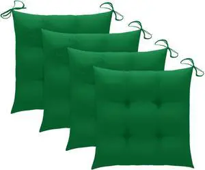 vidaXL Chair Cushions 4 pcs 15.7"x15.7"x2.8" Green