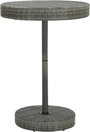 vidaXL Garden Table Gray 29.7"x41.7" Poly Rattan