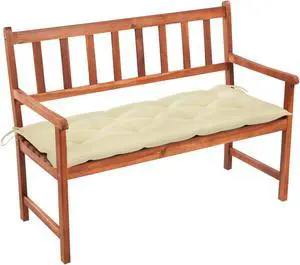 vidaXL Garden Bench with Cushion 47.2" Solid Acacia Wood vidaXL Garden Bench with Cushion 47.2" Solid Acacia Wood