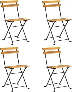 vidaXL Folding Bistro Chair 4 pcs Solid Acacia Wood