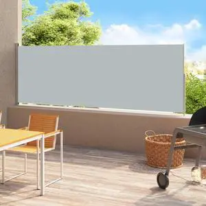 vidaXL Patio Retractable Side Awning 78.7"x196.9" Anthracite vidaXL Patio Retractable Side Awning 78.7"x196.9" Anthracite
