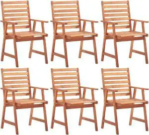 vidaXL Outdoor Dining Chairs 6 pcs Solid Acacia Wood