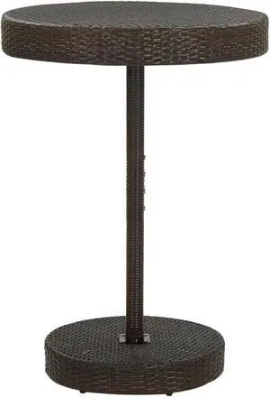 vidaXL Garden Table Brown 29.7"x41.7" Poly Rattan