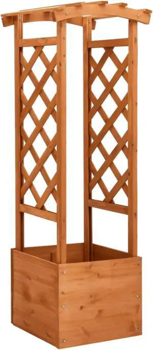 vidaXL Trellis Planter with Arch 19.3"x15.4"x51.2" Firwood