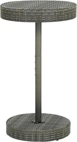 vidaXL Bistro Table Outdoor Side Table Patio Garden Furniture PE Rattan Gray