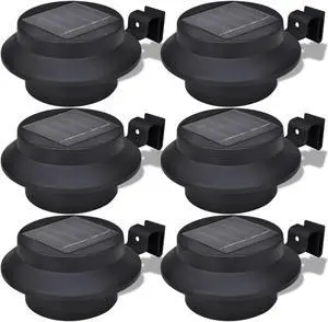 vidaXL Solar Gutter Light LED Patio Fence Light 6 pcs Cold White Light Color
