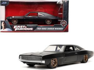 Dom\'s 1968 Dodge Charger Widebody Matt Black \Fast & Furious 9 F9\ (2021) Movie 1/24 Diecast Model Car by Jada"""