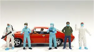 Hazmat Crew 6 piece Figurine Set for 1/18 Scale Models by American Diorama