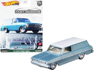 1964 Chevrolet Nova Panel Light Blue Metallic with White Top \Fast Wagons\ Series Diecast Model Car by Hot Wheels"""