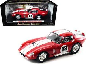 1965 Shelby Cobra Daytona Coupe #98 Red with White Stripes 1/18 Diecast Model Car by Shelby Collectibles
