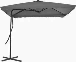 vidaXL Outdoor Parasol with Steel Pole 98.4"x98.4" Anthracite