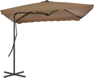 vidaXL Outdoor Parasol with Steel Pole 98.4"x98.4" Taupe