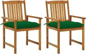 vidaXL Director's Chairs with Cushions 2 pcs Solid Acacia Wood vidaXL Director's Chairs with Cushions 2 pcs Solid Acacia Wood