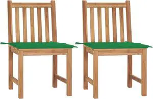vidaXL Garden Chairs 2 pcs with Cushions Solid Teak Wood vidaXL Garden Chairs 2 pcs with Cushions Solid Teak Wood