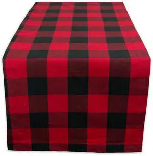 DII Red Buffalo Check Table Runner