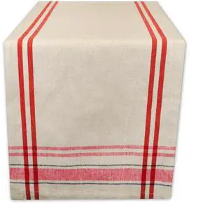 DII Red French Stripe Table Runner