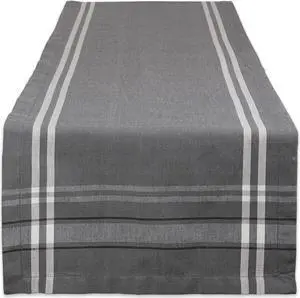 DII Gray Chambray French Stripe Table Runner