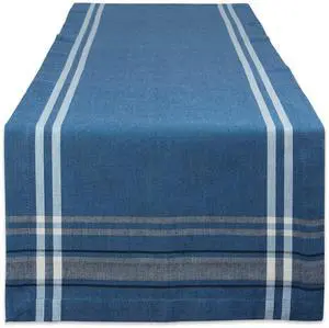 DII Blue Chambray French Stripe Table Runner