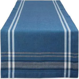 DII Blue Chambray French Stripe Table Runner