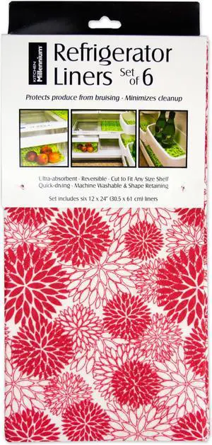 DII Tango Red Dahlia Fridge Liner (Set of 6)