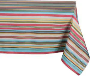 DII Summer Stripe Outdoor Tablecloth
