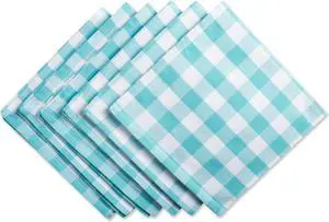 DII Aqua/White Checkers Napkin (Set of 6)