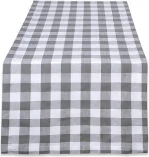 DII Gray/White Checkers Table Runner