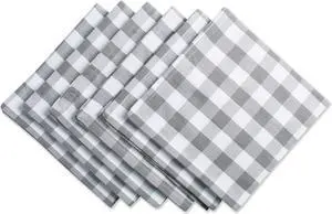 DII Gray/White Checkers Napkin (Set of 6)